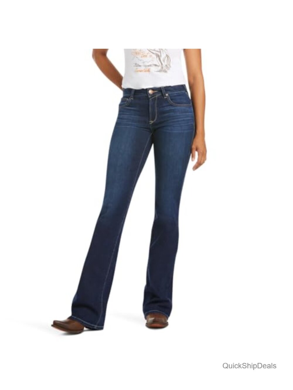 Women's Ultra Stretch Perfect Rise Katie Flare Jeans Slim Hip Thigh Casual